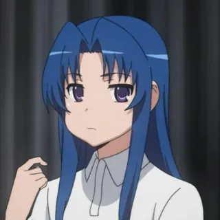 💜 Ami Kawashima Toradora! anime, cute, blue hair, girl, school uniform telegram sticker