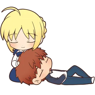 ❤️ Anime, Chibi, Casal, Fofo, Amor, Desenho animado whatsapp sticker