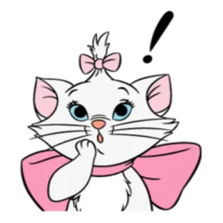 😱 Marie The Aristocats gato, dibujos animados, lindo, Disney, gatito, animal telegram sticker