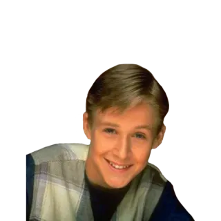 😃 Ryan Gosling Acteur, Beroemdheid, Portret, Jong, Glimlach whatsapp sticker