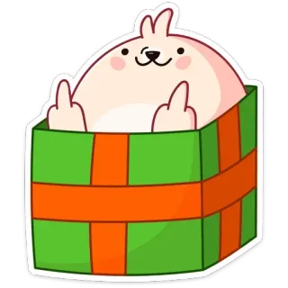 🖕 królik, zając, środkowy palec, obraźliwe, naklejka, kreskówka telegram sticker