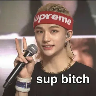 ✌️ sup bitch Mann, K-Pop, Sänger, Frieden, Beleidigende Sprache whatsapp sticker
