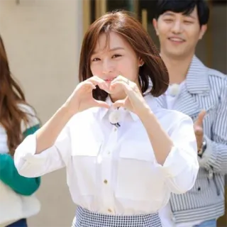 ❤️ Frau, Herz, Koreanisch, Asiatisch, Liebe, Geste whatsapp sticker