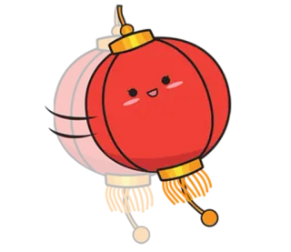 🏮 Laterne, rot, chinesisch, asiatisch, kawaii, niedlich, Illustration telegram sticker