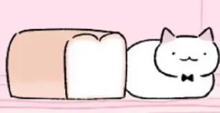 🍞 Katze, Brot, Toast, süß, kawaii, Tier, Essen telegram sticker