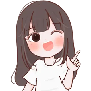 ☝ Cartoon, Mädchen, Zwinkern, Süß, Anime, Illustration telegram sticker
