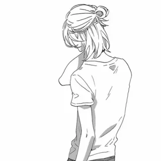 😐 anime, manga, boy, hair, illustration telegram sticker