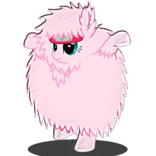 👀 pony, pink, fluffy, cute, cartoon telegram sticker