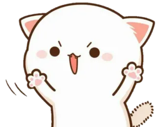 😆 gato, lindo, animal, dibujo animado, pegatina telegram sticker