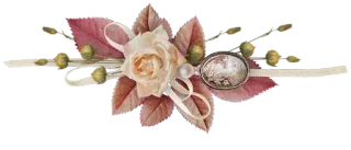 🙄 rose, leaves, ribbon, floral, decoration, ornament whatsapp sticker