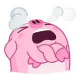 😤 豚, 怒り, 漫画, 動物, ピンク telegram sticker