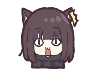 😳 telinga kucing, anime, manga, imut, kawaii, kartun, gadis kucing telegram sticker
