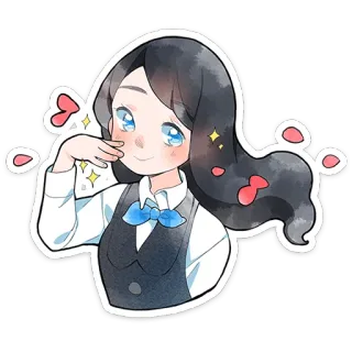 ☺️ Anime, Schattig, Meisje, Karakter, Sprankelend telegram sticker