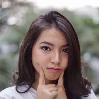 😎 persona, mujer, retrato, cara, chica, asiática whatsapp sticker
