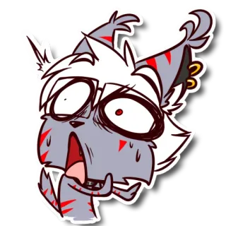😱 Katze, geschockt, Gesichtsausdruck, Cartoon, Sticker, grau, verängstigt whatsapp sticker