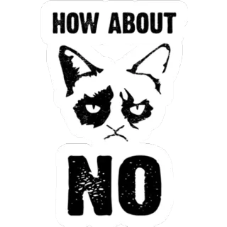 🤔 Grumpy Cat HOW ABOUT NO gato, gruñón, no, meme, gracioso whatsapp sticker