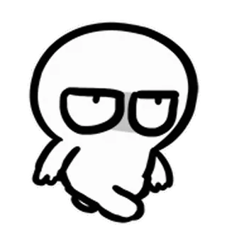 😃 Cartoon, Figur, Augen, Weiß, Einfach whatsapp sticker