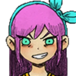 😈 Aubrey OMORI อนิเมะ, เกม, โกรธ, ผมสีชมพู, ผู้หญิง, การ์ตูน telegram sticker