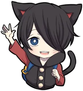 🎒 Katzenohren, Anime, Chibi, Kawaii, Cartoon, Süß telegram sticker