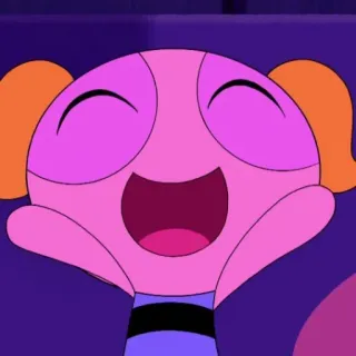 ❄️ Bubbles Powerpuff Girls Пузыри, Суперкрошки, мультфильм, милый, счастливый, мультипликационный telegram sticker