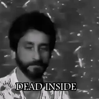 🖤 DEAD INSIDE 内心死亡, 伤心, 表情, 情绪, emo, 梗 telegram sticker