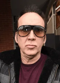 🥃 Nicolas Cage actor, celebrity, portrait, face, man, aviator sunglasses telegram sticker