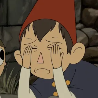 🍫 Wirt Over the Garden Wall 花园墙外, 卡通频道, 沃特, 动画, 悲伤, 哭泣, 角色 telegram sticker