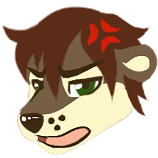 😡 Фурри, Антропоморфный, Гнев, Выражение, Животное, Мультфильм telegram sticker