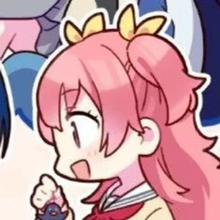 😀 Anime, Chibi, Cabelo rosa, Fofo, Desenho animado whatsapp sticker