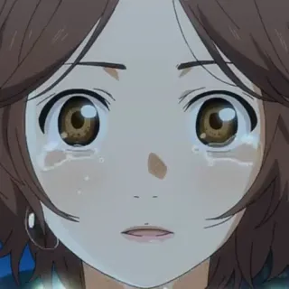 ✨ anime, crying, sad, emotional, portrait, tearful, girl, woman telegram sticker