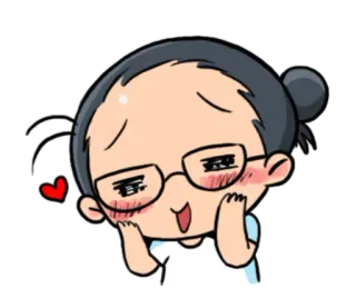 ☺️ 卡通, 可爱, 爱, 眼镜, 心, 快乐 telegram sticker