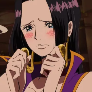 🥺 Boa Hancock One Piece Anime, Rubor, Mulher, Mangá, Bonito, Personagem telegram sticker