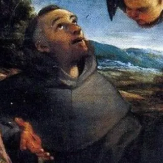 🙄 painting, religious art, old master, angel, man, artwork telegram sticker