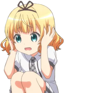 🙉 Anime, Fille, Mignon, Choqué, Blonde telegram sticker