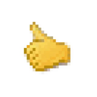 👍 Pulgar arriba, Pixel art, Positivo, Me gusta, Aprobación whatsapp sticker