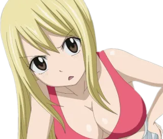😠 Lucy Heartfilia Fairy Tail anime, manga, fairy tail, lucy heartfilia, blonde, cartoon telegram sticker