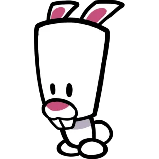 🐰 conejo, conejito, dibujo animado, animal, blanco whatsapp sticker