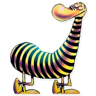 😏 Personagem de desenho animado, Amarelo, Listras pretas, Animal, Engraçado, Ilustração telegram sticker