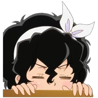 😑 anime, garota, desenho animado, personagem telegram sticker