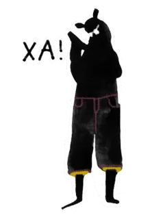 😛 XA! silhouette, character, expression, exclamation whatsapp sticker