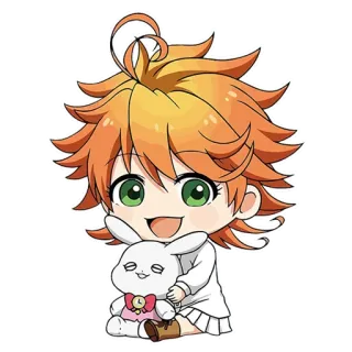 😄 Emma The Promised Neverland Anime, Chibi, Mignon, Manga, The Promised Neverland, Emma telegram sticker