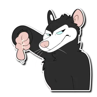 👎 opossum, kartun, binatang, stiker, marsupial, mamalia whatsapp sticker