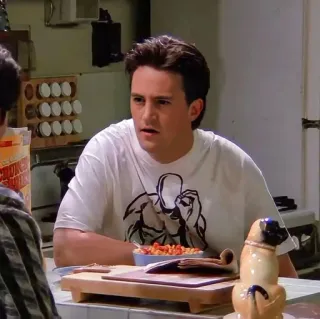 😑 Chandler Bing Friends sitcom, série télé, années 90, comédie, personnage, acteur, télévision, épisode whatsapp sticker