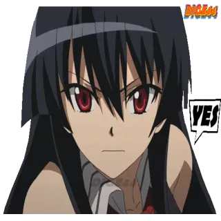 👍 YES Anime, Akame, Schattig, Ja, Meisje telegram sticker