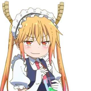 😏 Tohru Miss Kobayashi's Dragon Maid Аниме, Дракон, Горничная, Тору, Дракон-горничная Кобаяши, Персонаж telegram sticker