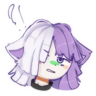 💜 アニメ, カートゥーン, 猫耳, キャラクター telegram sticker