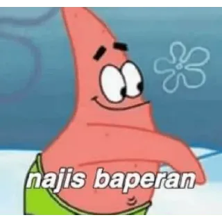 😀 Patrick Star SpongeBob SquarePants najis baperan patrick, stern, spongebob, cartoon telegram sticker