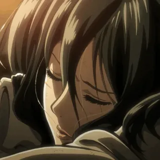 ❤️ Mikasa Ackerman Attack on Titan อนิเมะ, เศร้า, ร้องไห้, ผ่าพิภพไททัน, มิคาสะ whatsapp sticker