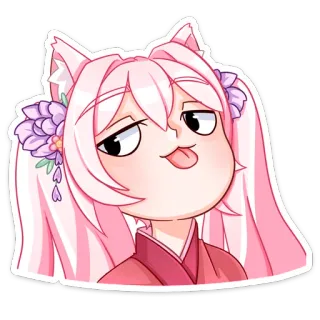 😛 Anime, Cô gái, Sticker, Hoạt hình, Kawaii, Dễ thương telegram sticker