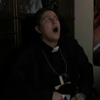 🥵 priest, religious, clerical, cross, holy telegram sticker